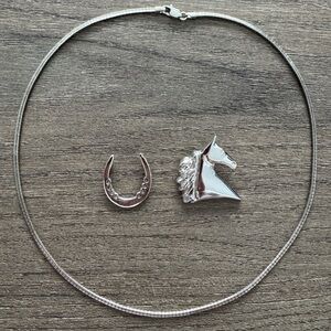 Silver Horse Pendant Necklace